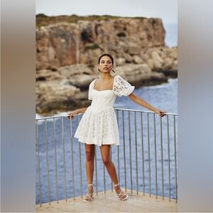 Bardot Kiah Broderie Mini Dress In Orchid White Size 12